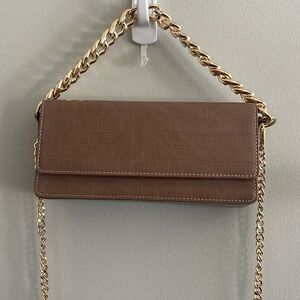 Faux Crocodile Print Brown Crossbody or Handbag